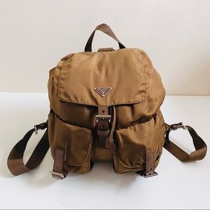 ✨PRADA | GOLD/BRONZE TESSUTO BACKPACK (AUTHENTIC) USED ✨💛✨